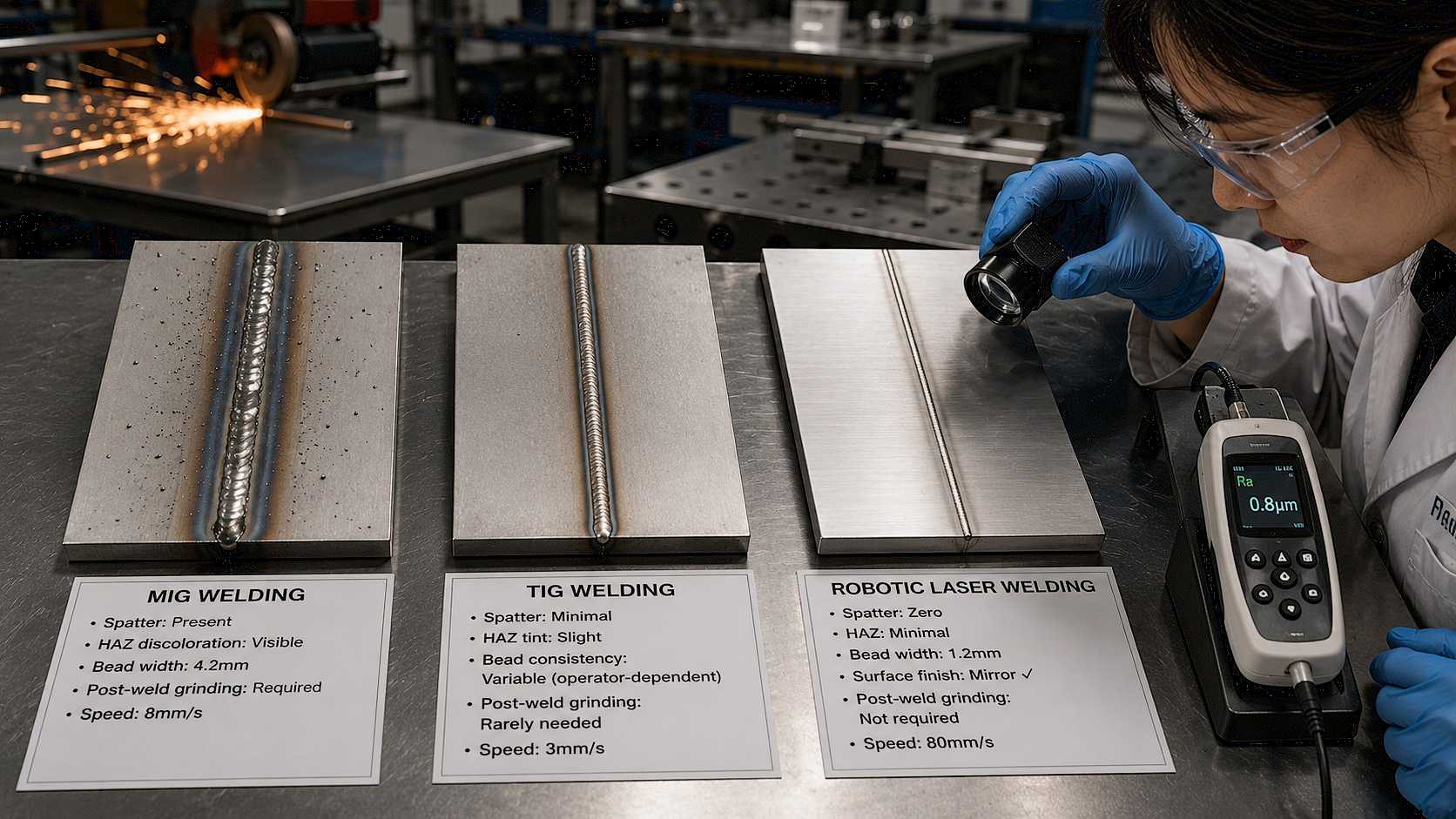 Soldagem rob&oacute;tica a laser vs MIG vs TIG: a compara&ccedil;&atilde;o completa de m&eacute;todos de soldagem para fabricantes